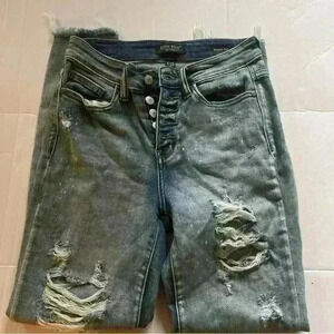 Judy Blue Women’s Skinny Distressed Blue Jeans Size 1/ 25